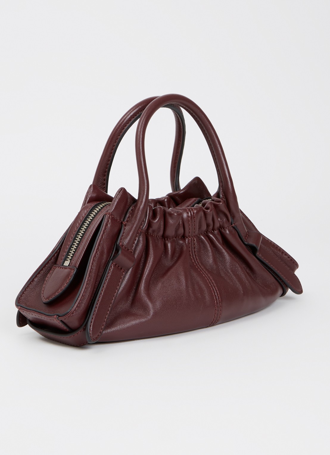 Marc Jacobs The Small Satchel handtas van lamsleer met afneembare schouderriem - achterkant 8 aubergine