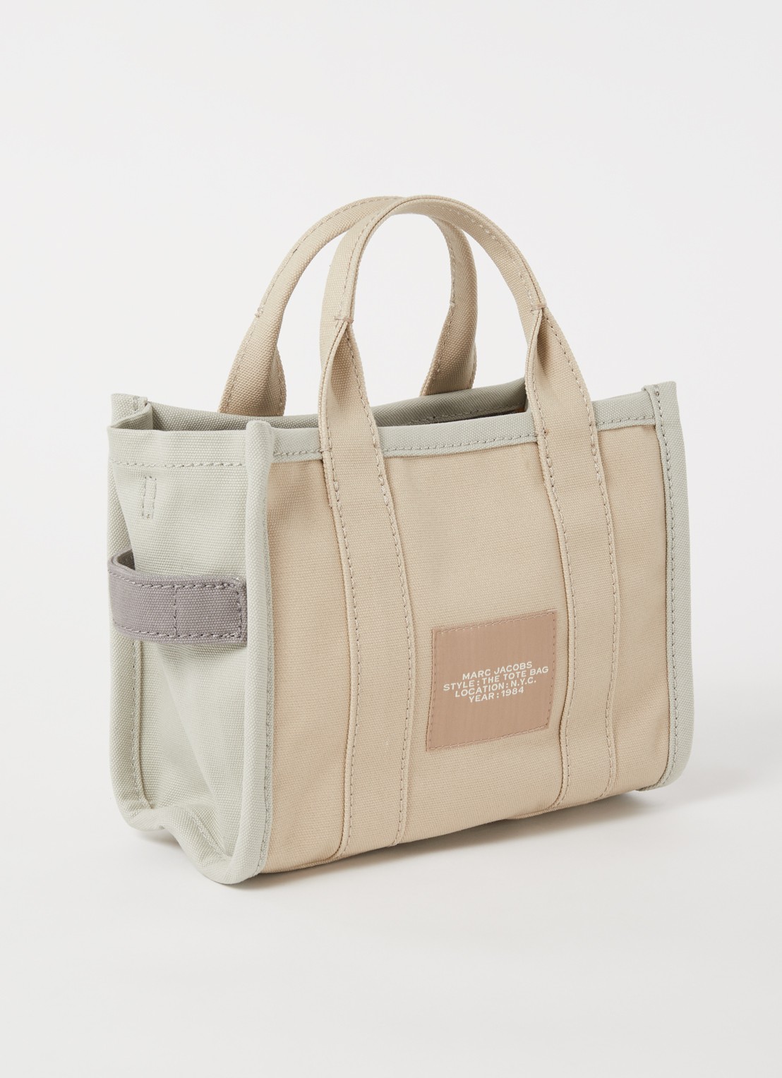 Marc Jacobs The Small Tote handtas met logo - achterkant 3 beige