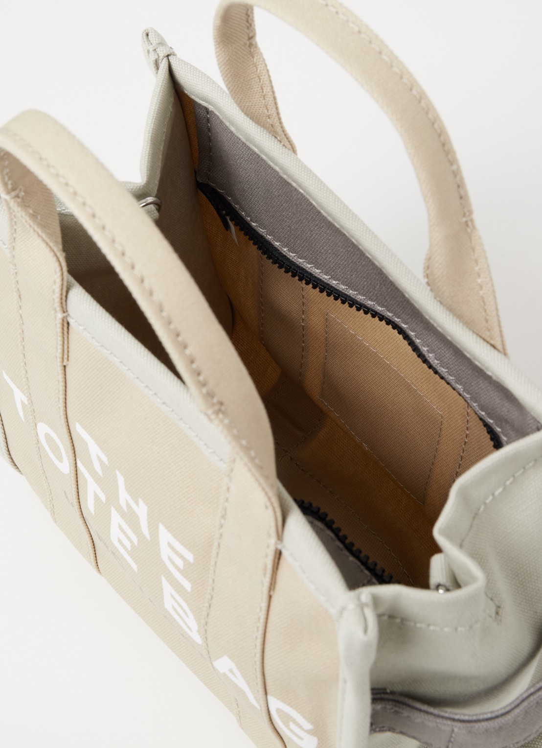 Marc Jacobs The Small Tote handtas met logo - detail 4 beige