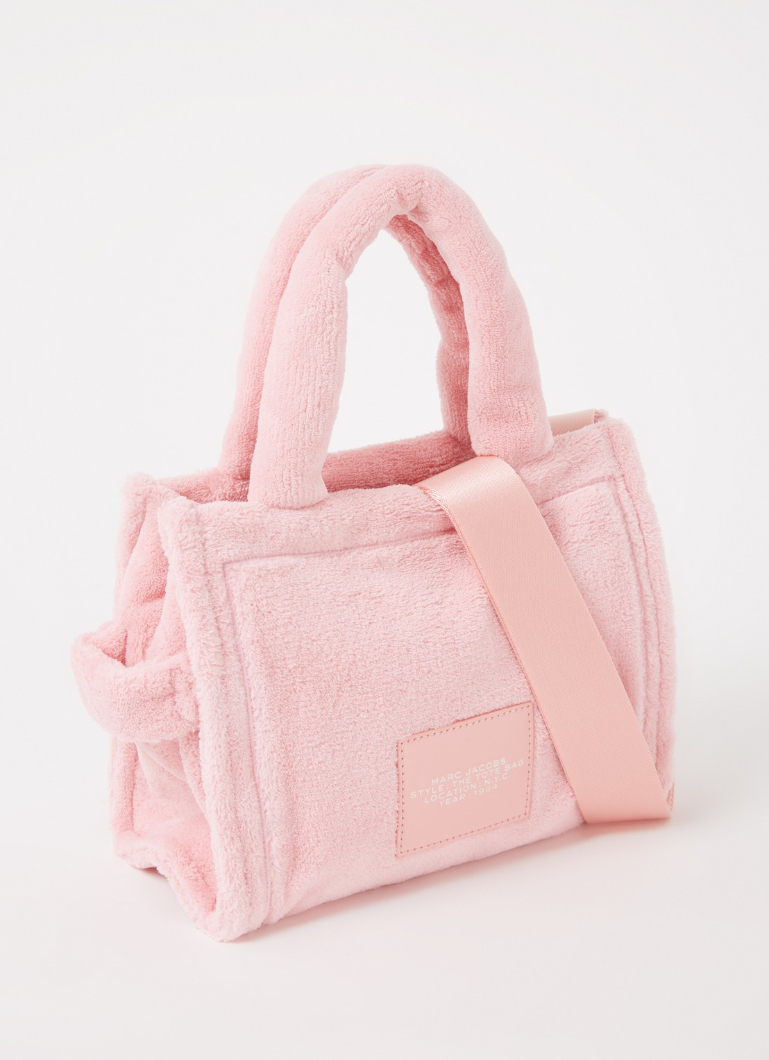 Marc Jacobs The Small Tote handtas met logo - achterkant lichtroze