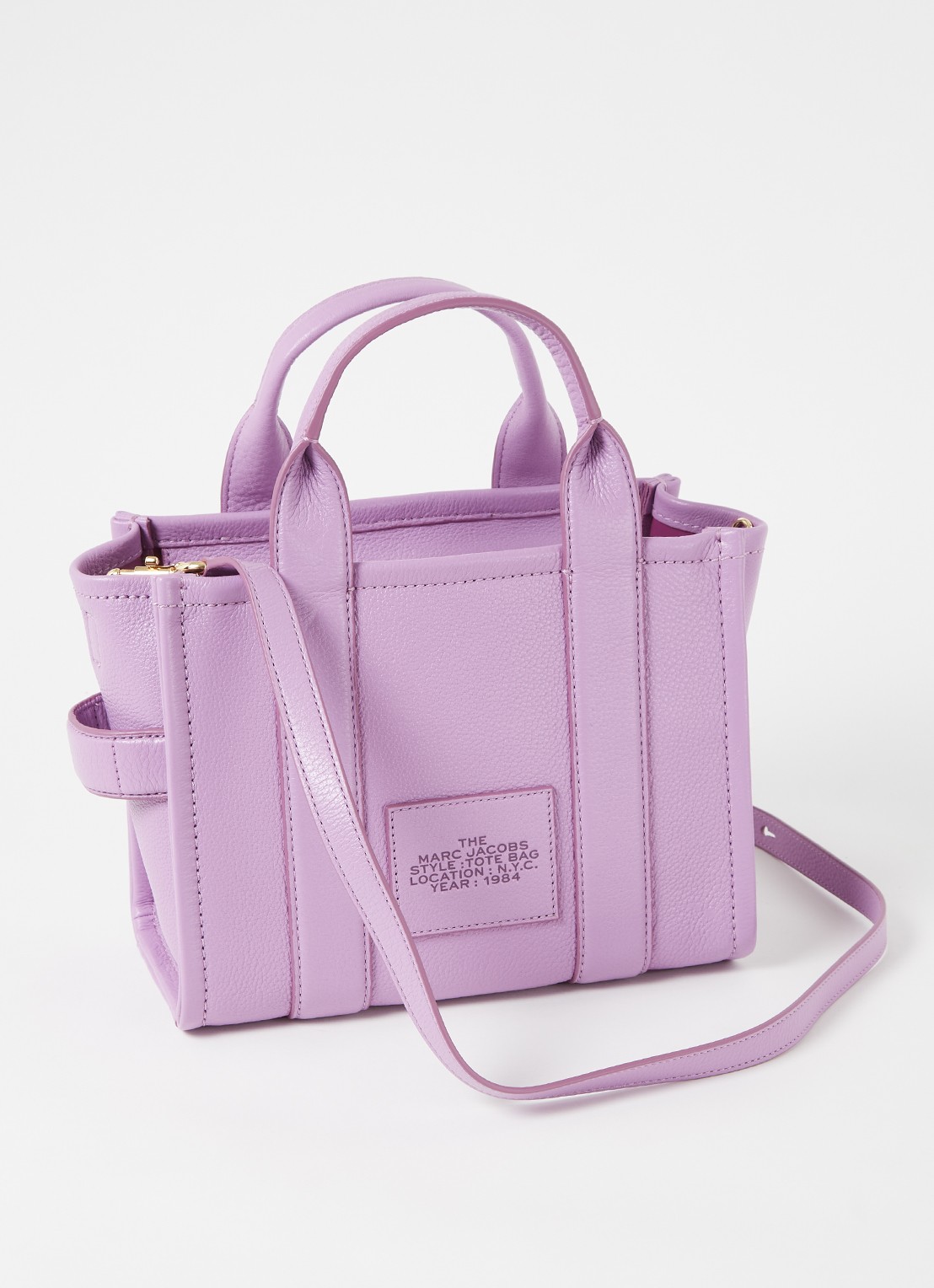 Marc Jacobs The Small Tote handtas met logo - achterkant paars