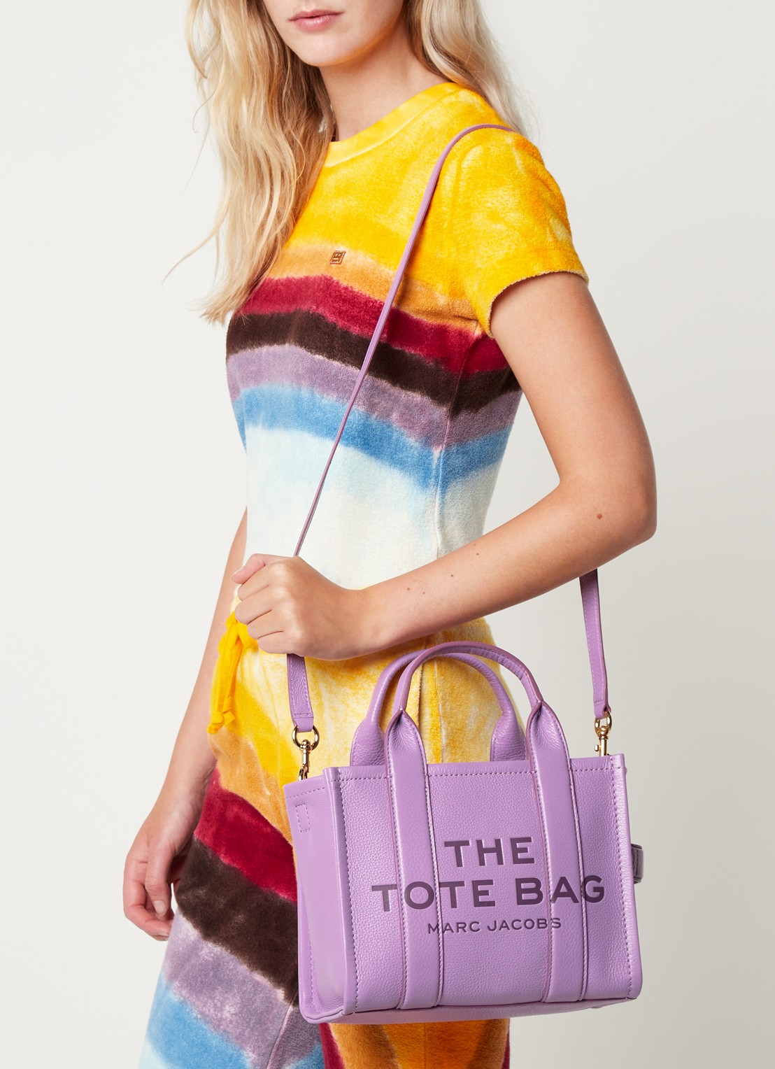 Marc Jacobs The Small Tote handtas met logo - voorkant 6 paars