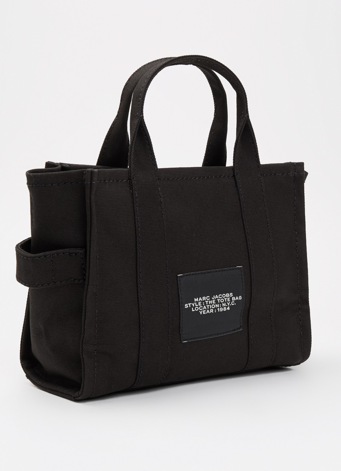 Marc Jacobs The Small Tote handtas van canvas met afneembare schouderriem - achterkant 8 zwart