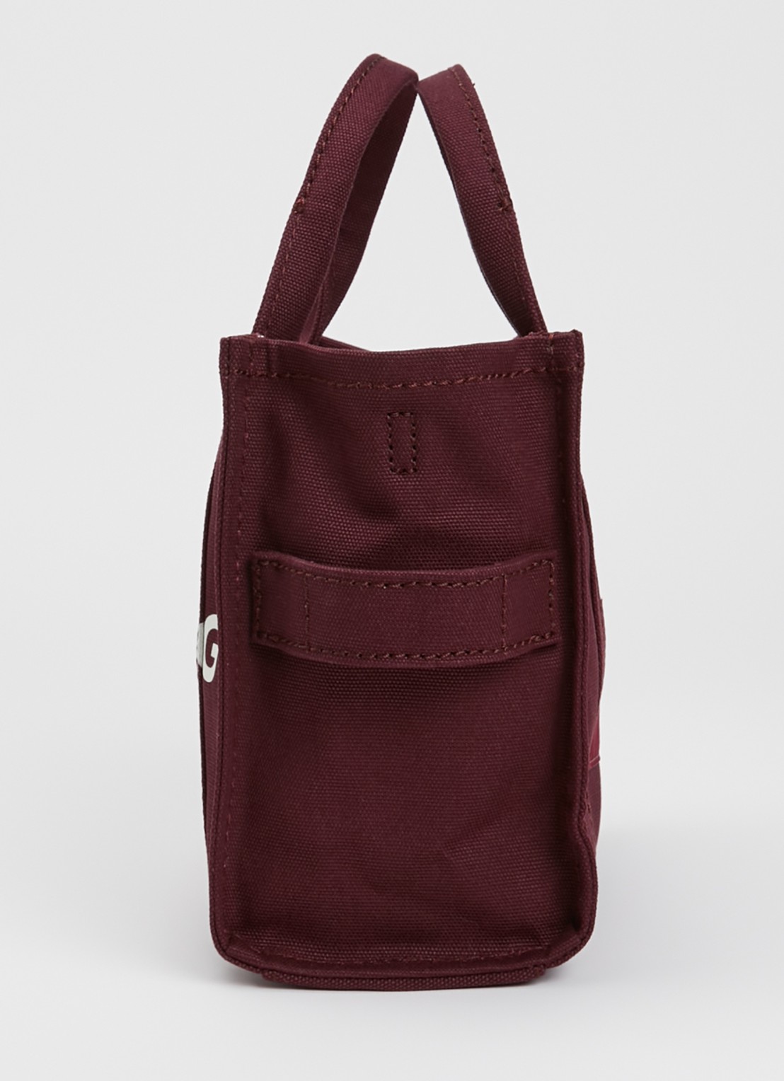 Marc Jacobs The Small Tote handtas van canvas met afneembare schouderriem - detail 2 aubergine