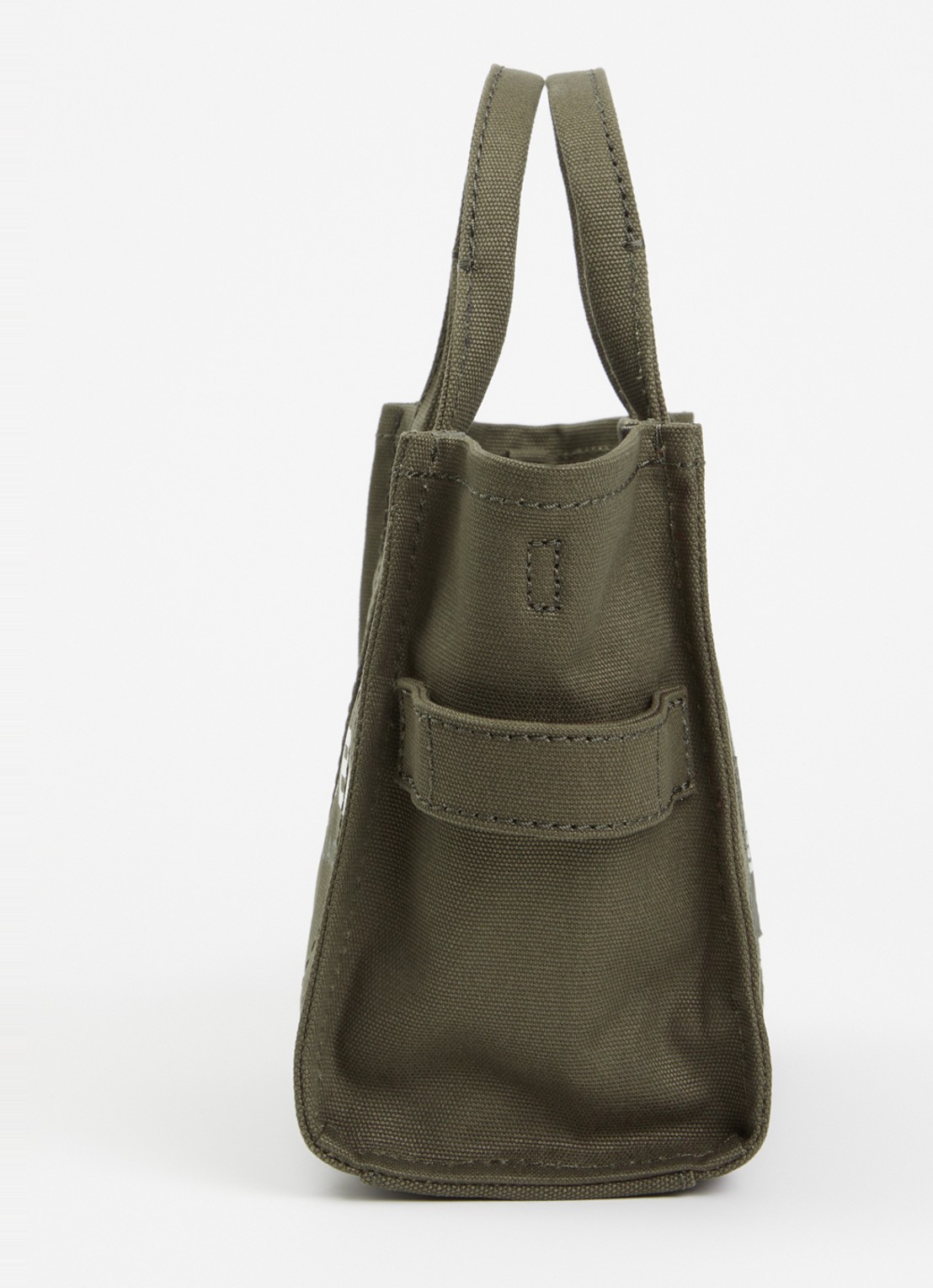 Marc Jacobs The Small Tote handtas van canvas met afneembare schouderriem - detail 3 donkergroen