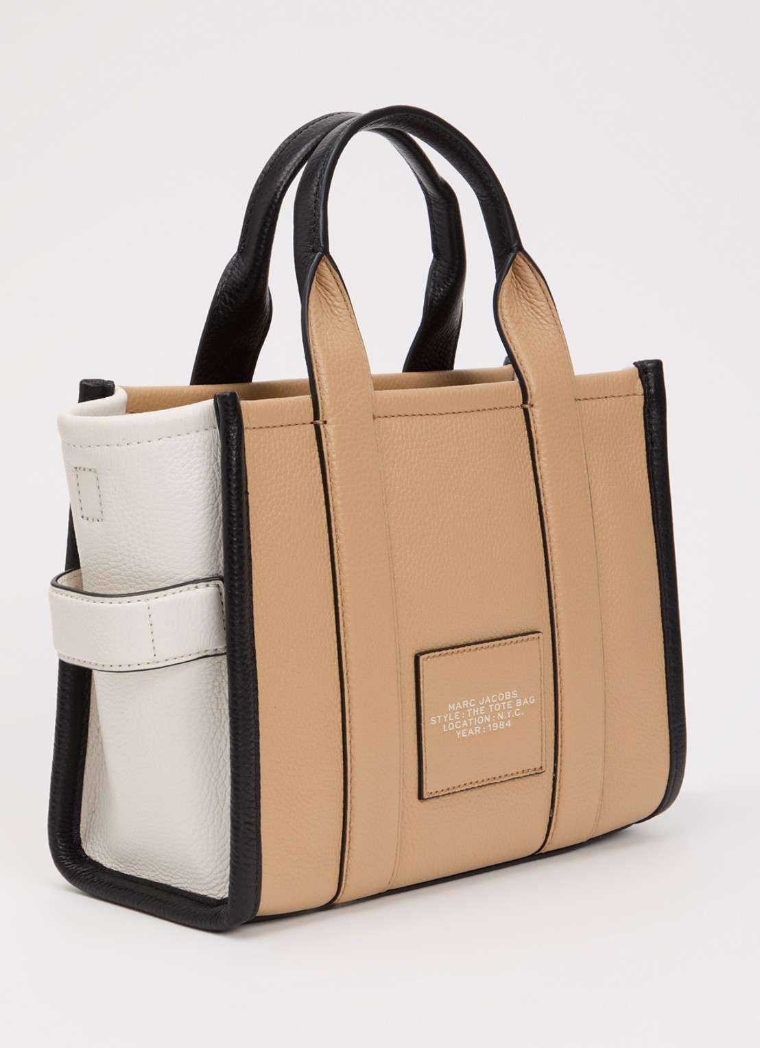 Marc Jacobs The Small Tote handtas van leer met afneembare schouderriem - achterkant 5 beige