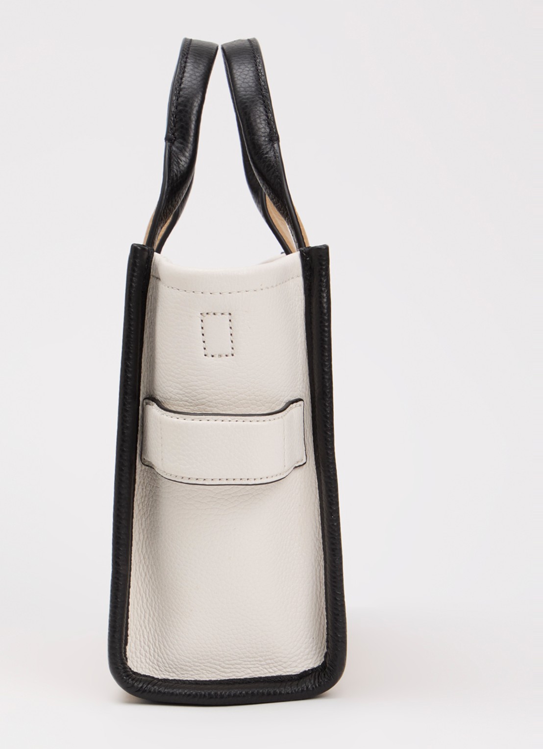 Marc Jacobs The Small Tote handtas van leer met afneembare schouderriem - detail 2 beige