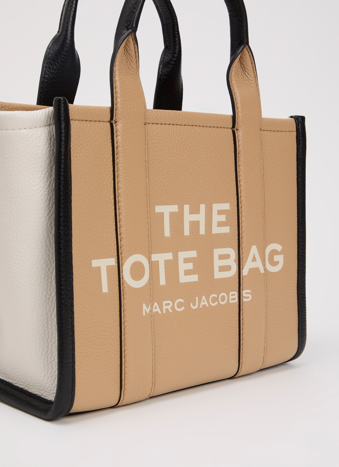 Marc Jacobs The Small Tote handtas van leer met afneembare schouderriem - detail 3 beige