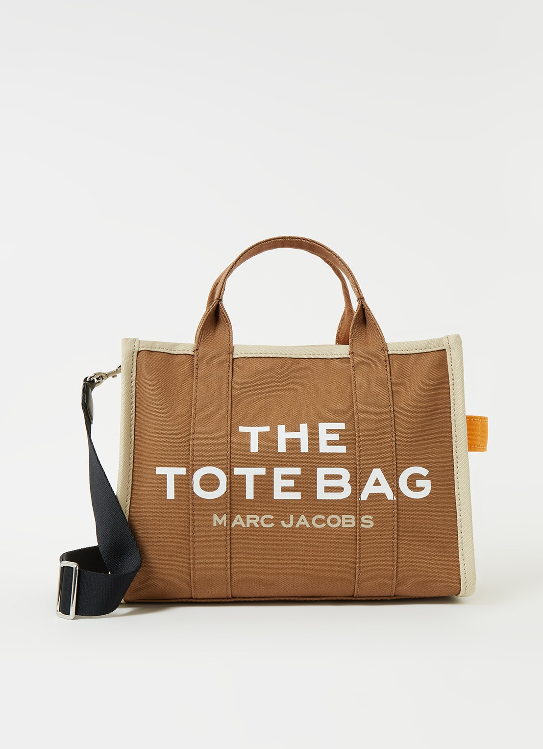 Marc Jacobs The Small Tote shopper van canvas met logoprint - voorkant 4 cognac