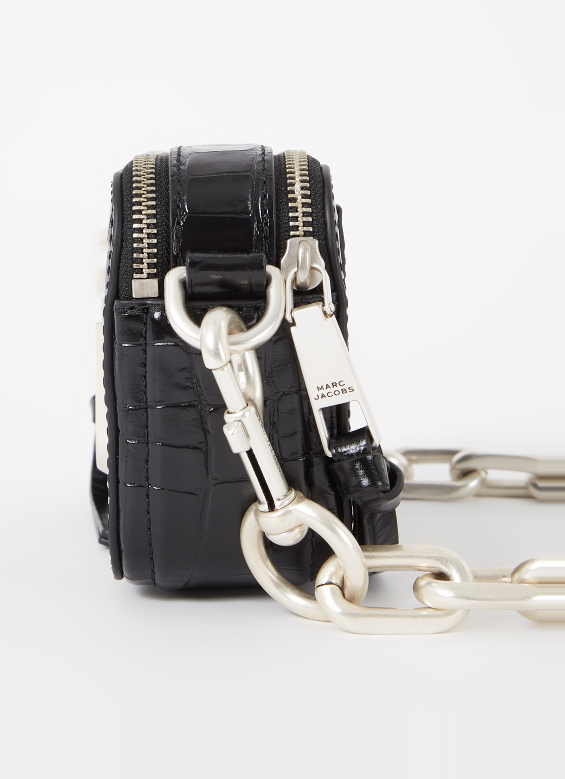 Marc Jacobs The Snaphot schoudertas van leer met crocostructuur - detail 5 zwart