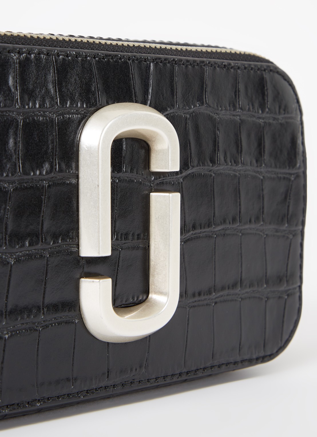 Marc Jacobs The Snaphot schoudertas van leer met crocostructuur - detail 6 zwart