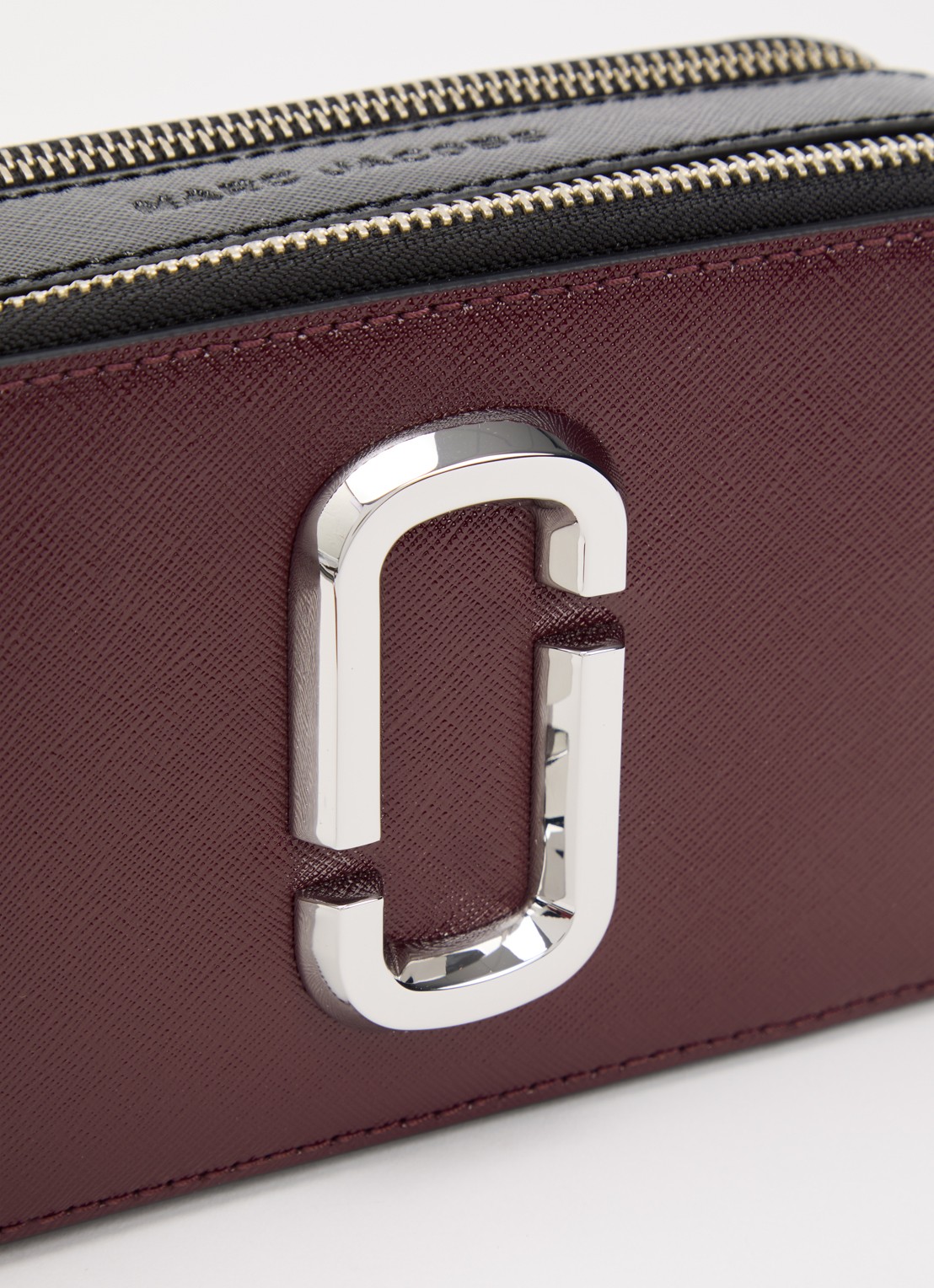 Marc Jacobs The Snapshot crossbodytas van leer met afneembare schouderriem - detail 5 bordeauxrood