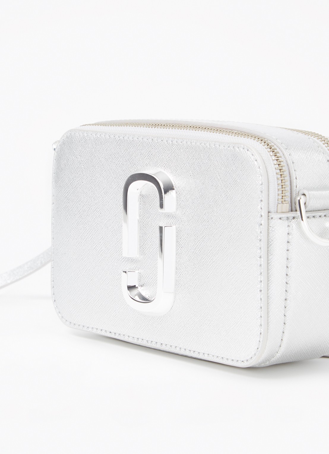 Marc Jacobs The Snapshot crossbodytas van leer - detail 5 zilver