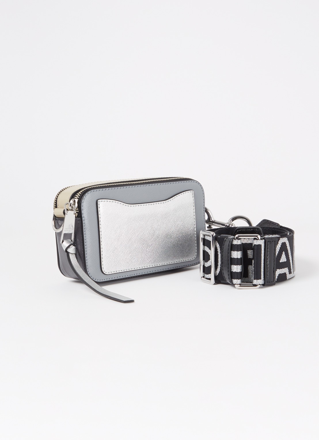 Marc Jacobs The Snapshot crossbodytas van leer - achterkant grijs