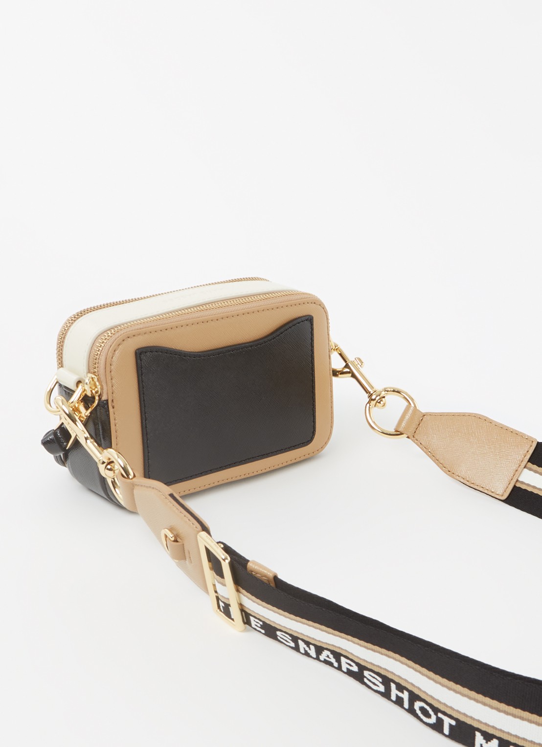 Marc Jacobs The Snapshot crossbodytas van leer - achterkant camel