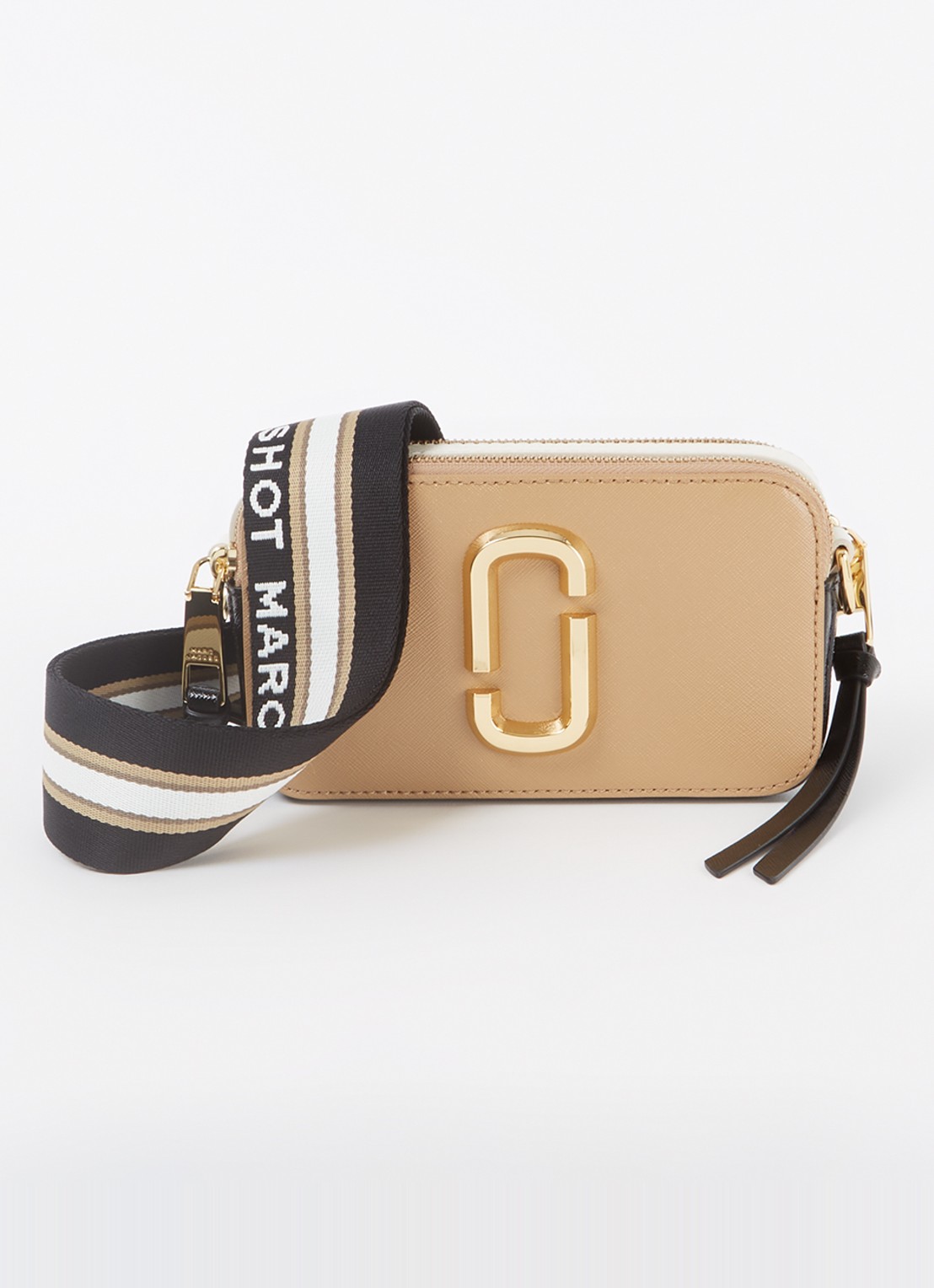 Marc Jacobs The Snapshot crossbodytas van leer - voorkant 2 camel