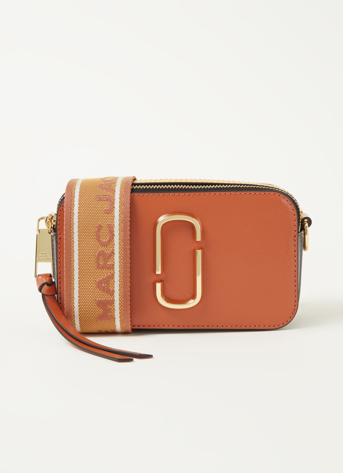Marc Jacobs The Snapshot crossbodytas van leer - voorkant 5 bruin