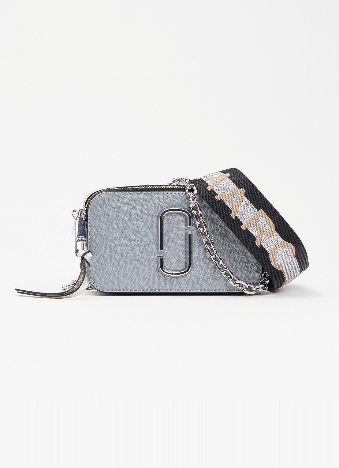 Marc Jacobs The Snapshot crossbodytas van leer - voorkant 5 grijs
