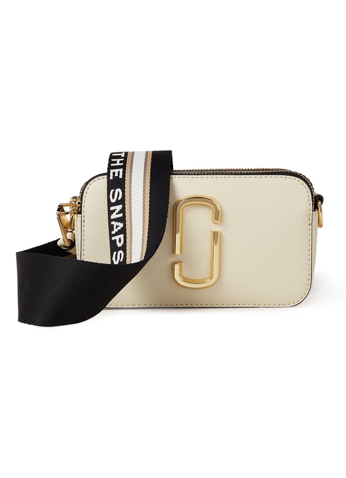 Marc Jacobs The Snapshot crossbodytas van leer - voorkant 5 ivoor