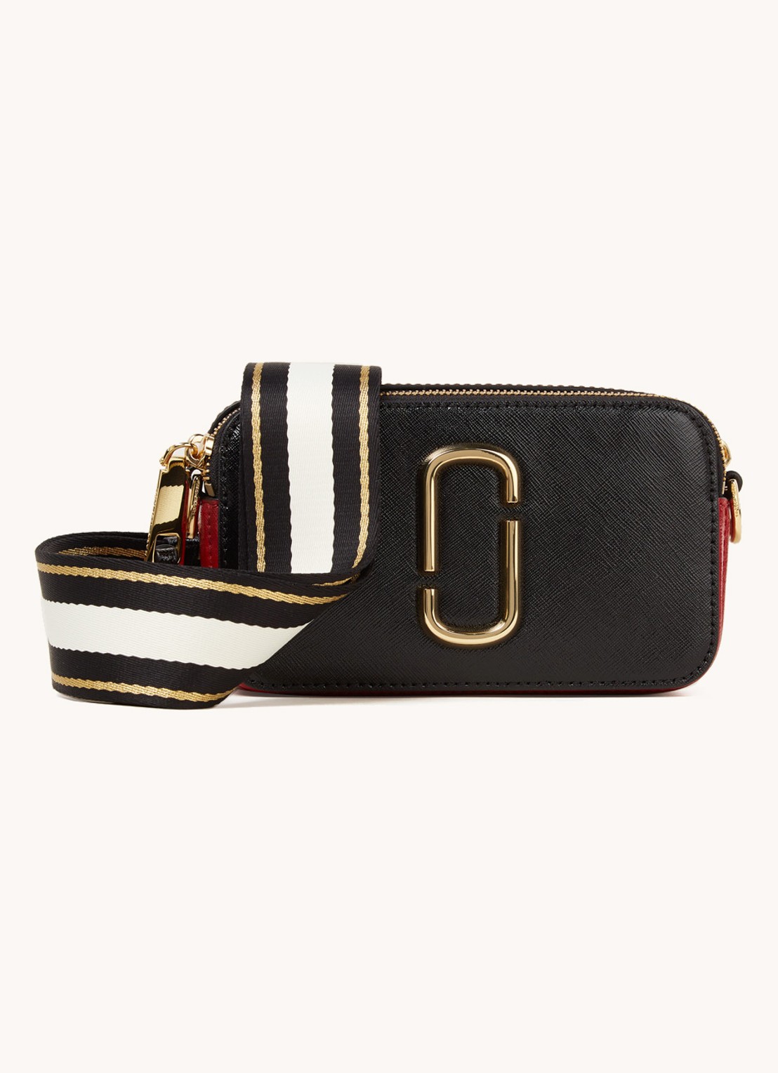 Marc Jacobs The Snapshot crossbodytas van leer - voorkant 5 zwart