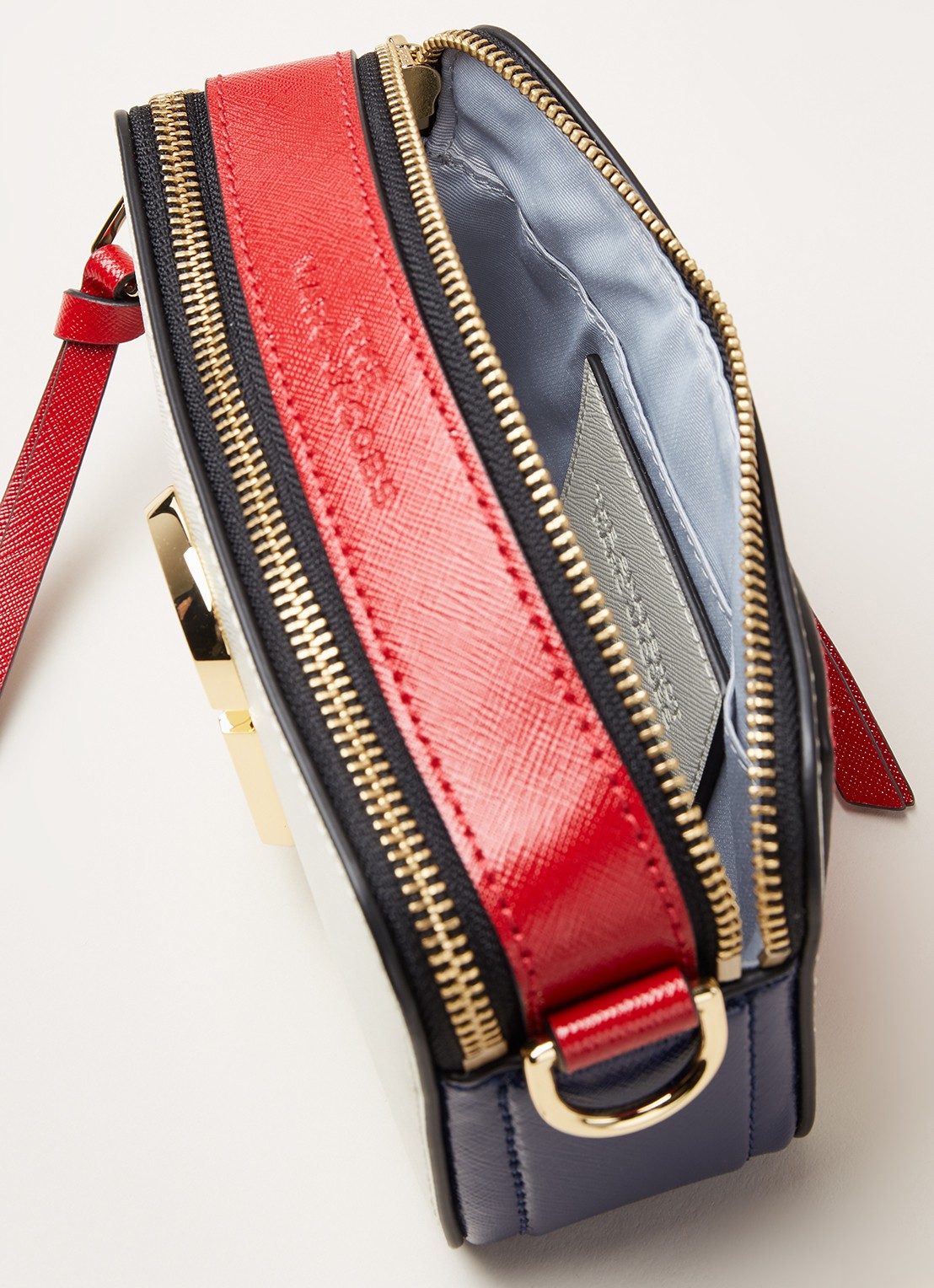 Marc Jacobs The Snapshot crossbodytas van leer - detail 2 lichtgrijs