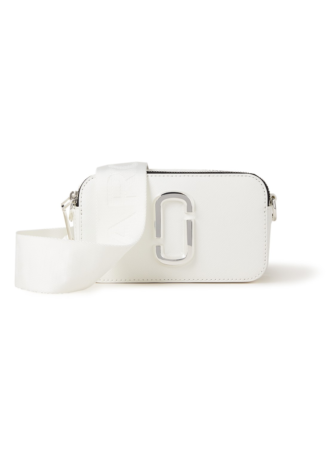 Marc Jacobs The Snapshot DTM crossbodytas van leer - voorkant 5 gebroken wit