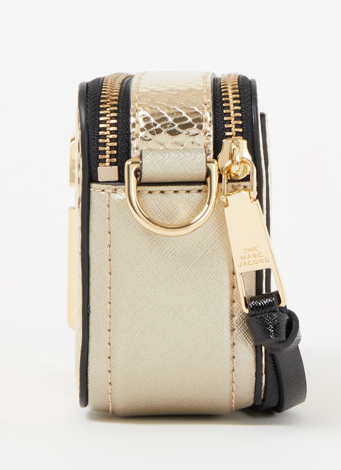 Marc Jacobs The Snapshot Metallic crossbodytas van leer - detail 2 goud