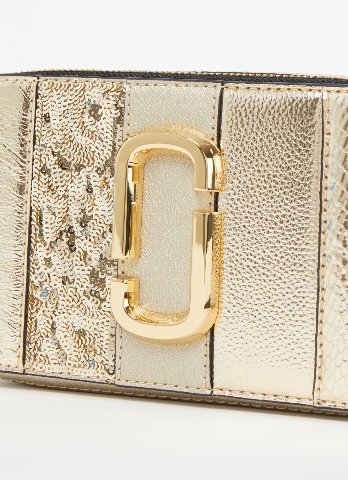 Marc Jacobs The Snapshot Metallic crossbodytas van leer - detail 3 goud