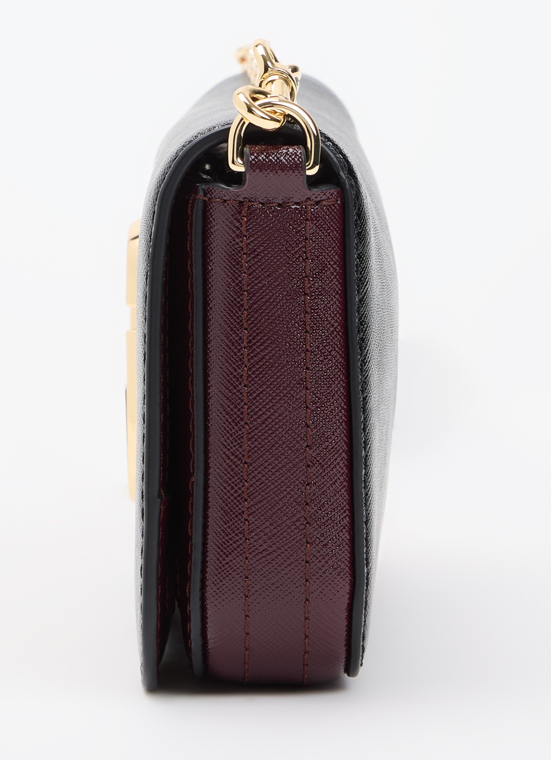 Marc Jacobs The Snapshot Wallet On Chain clutch van lakleer met afneembare schouderriem - detail 4 zwart