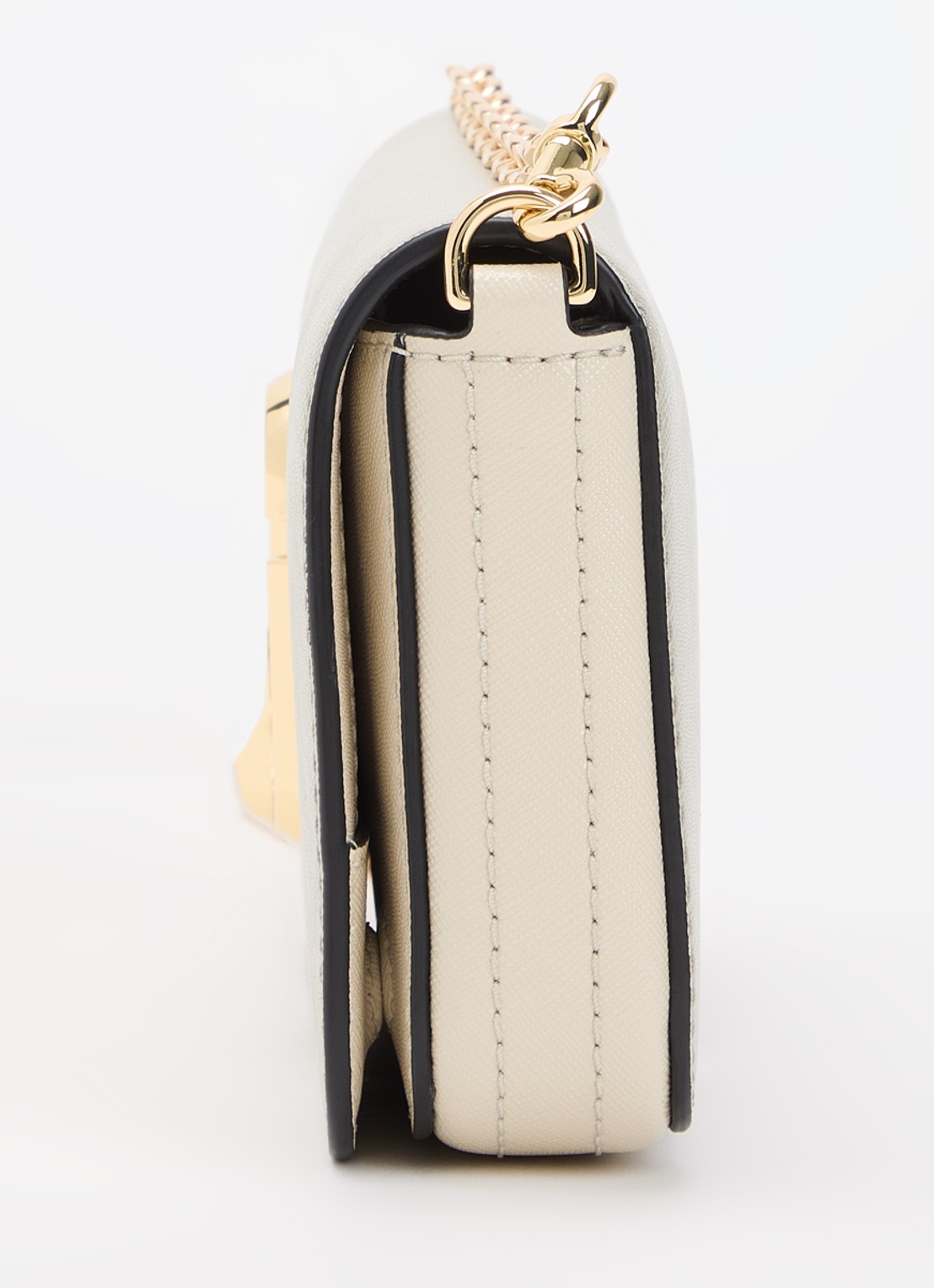 Marc Jacobs The Snapshot Wallet On Chain clutch van leer met afneembare schouderriem - detail 3 beige