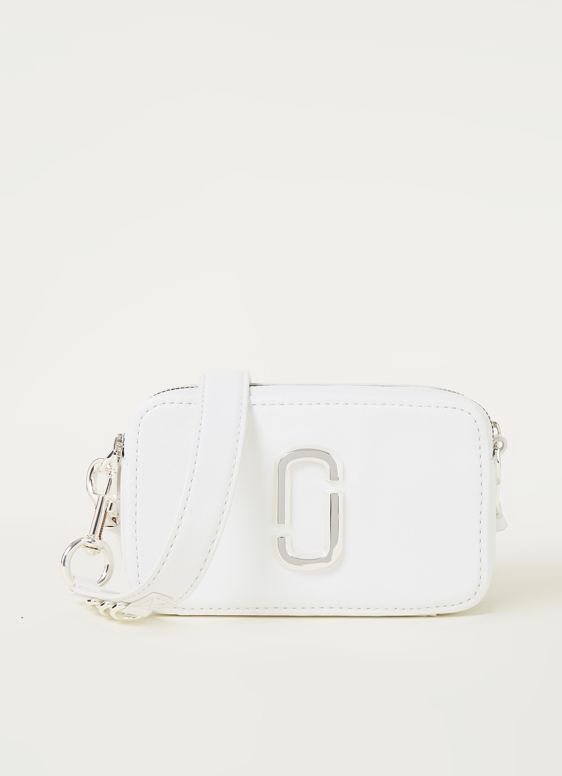 Marc Jacobs The Softshot DTM cameratas van kalfsleer - voorkant 2 wit