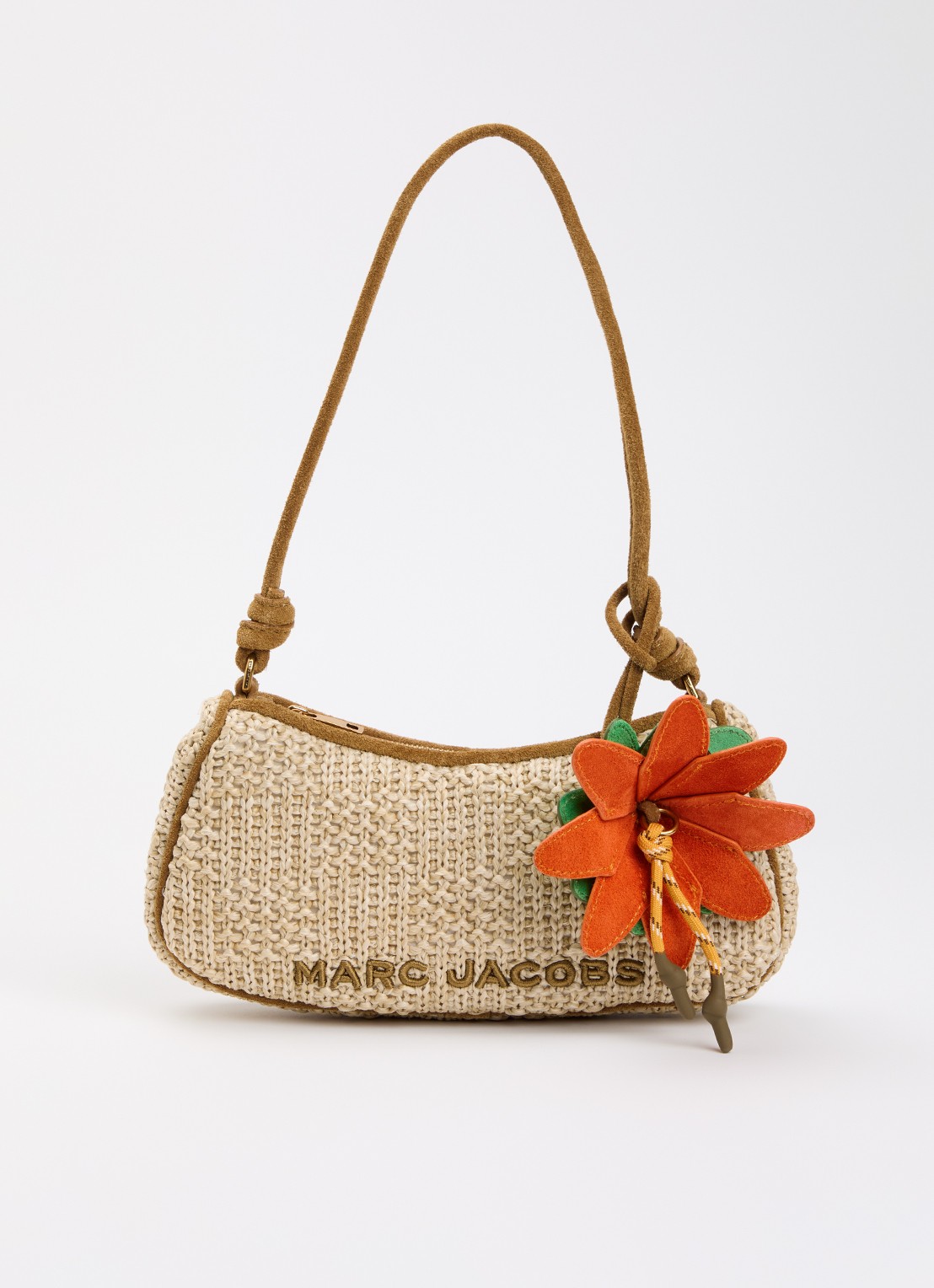 Marc Jacobs The Summer Woven Charm schoudertas met tasbedel - voorkant metallic
