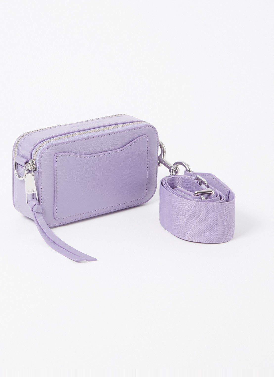 Marc Jacobs The Utility Snapshot crossbodytas van leer met logo - achterkant lila