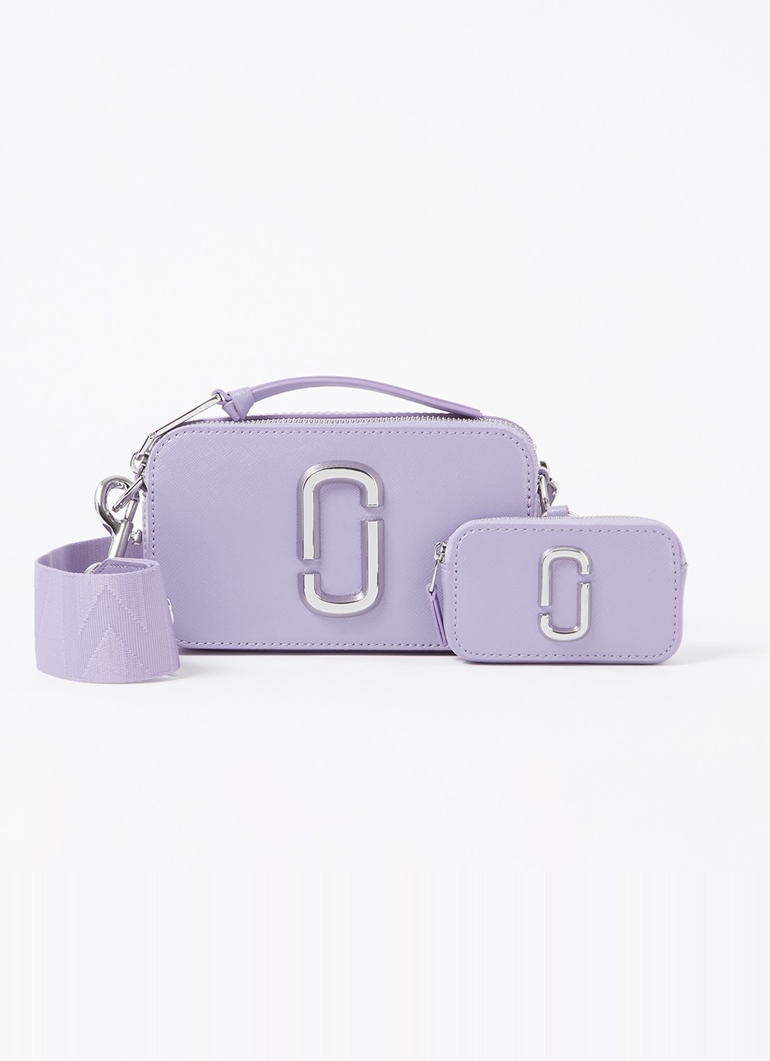 Marc Jacobs The Utility Snapshot crossbodytas van leer met logo - voorkant 2 lila