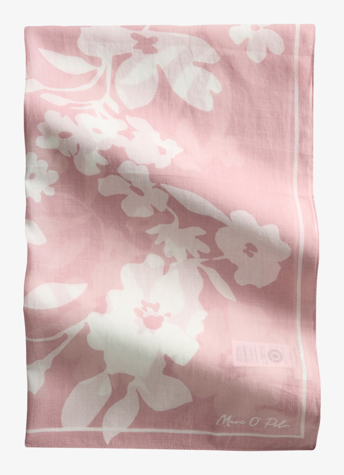 Marc O'Polo Bandana met bloemenprint 55 x 55 cm - detail 2 light pink multi 02 / roze
