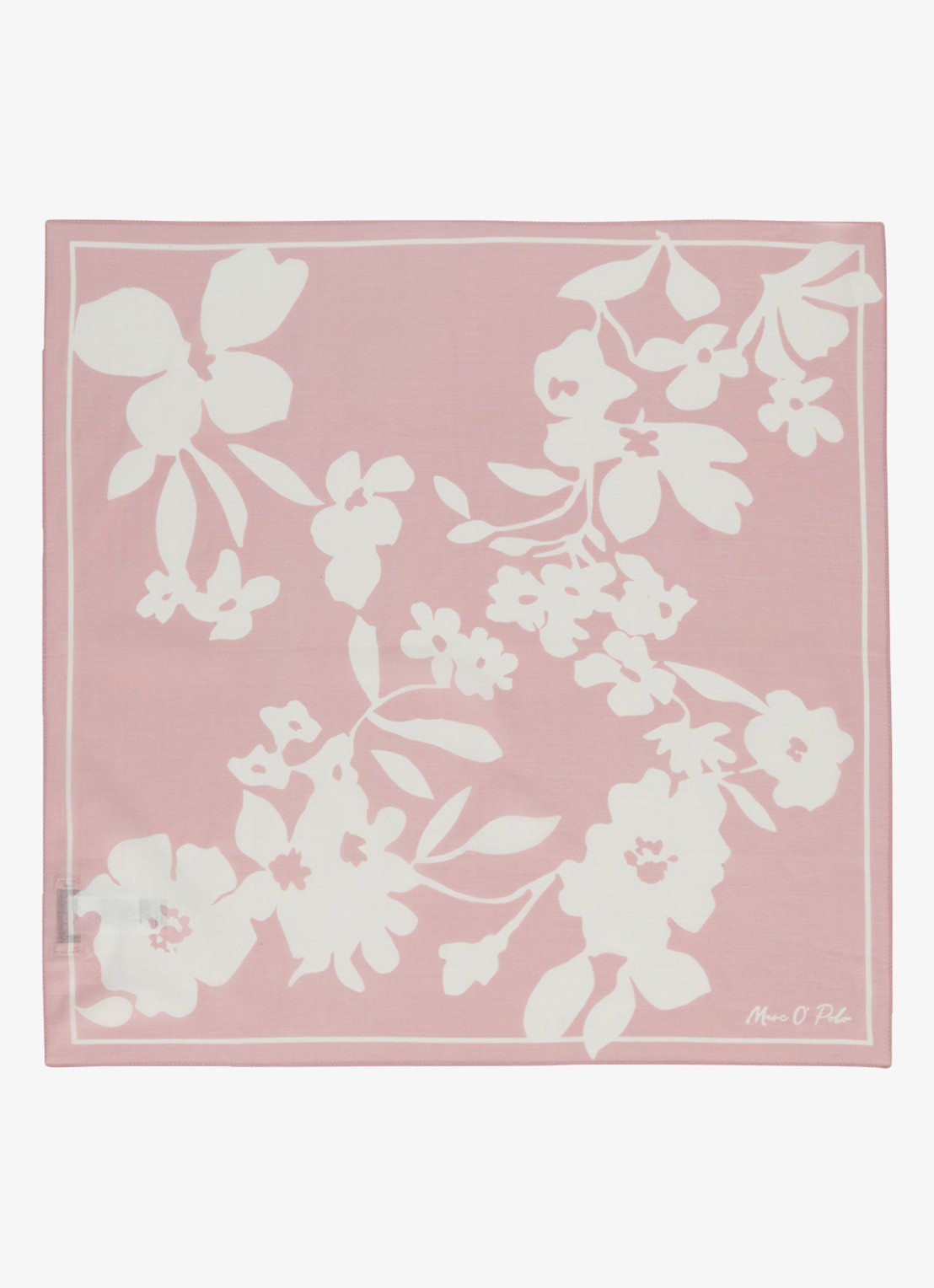 Marc O'Polo Bandana met bloemenprint 55 x 55 cm - voorkant 3 light pink multi 02 / roze