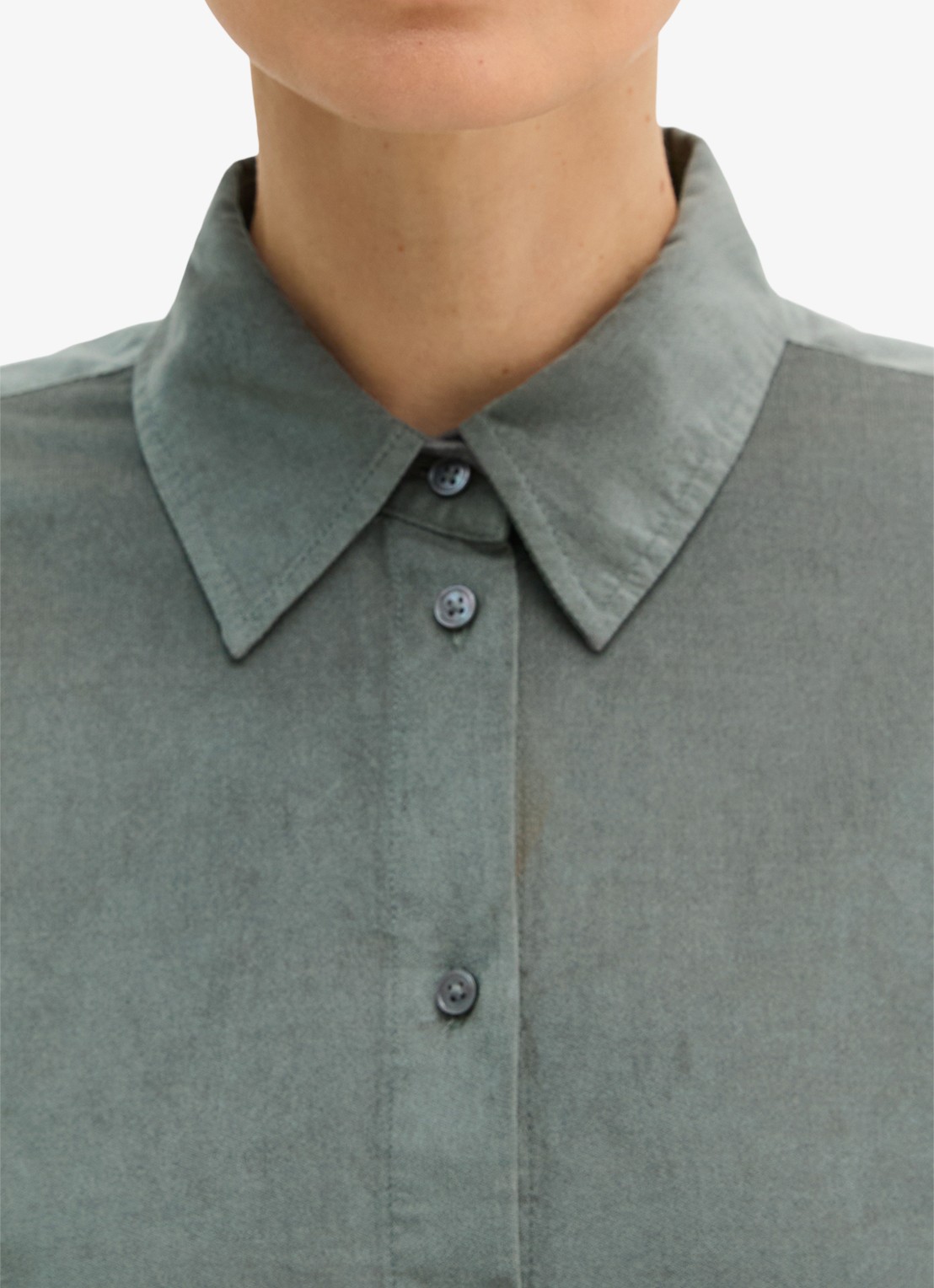 Marc O'Polo Blouse in lyocellblend  - detail 2 blauwgrijs