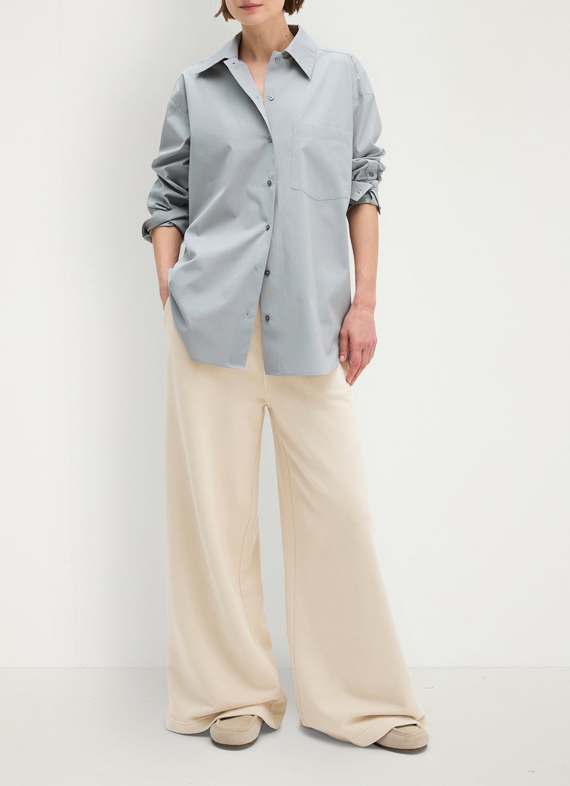 Marc O'Polo Blouse met borstzak - voorkant 3 grijs