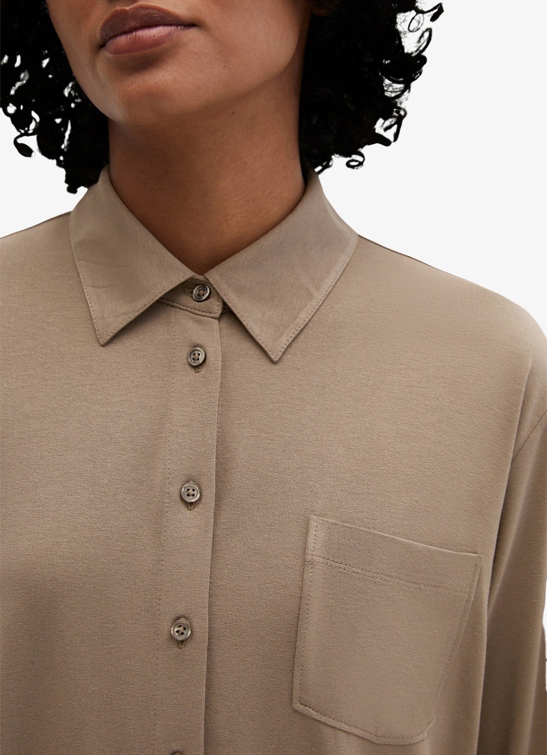 Marc O'Polo Blouse met borstzak - detail 4 bruin