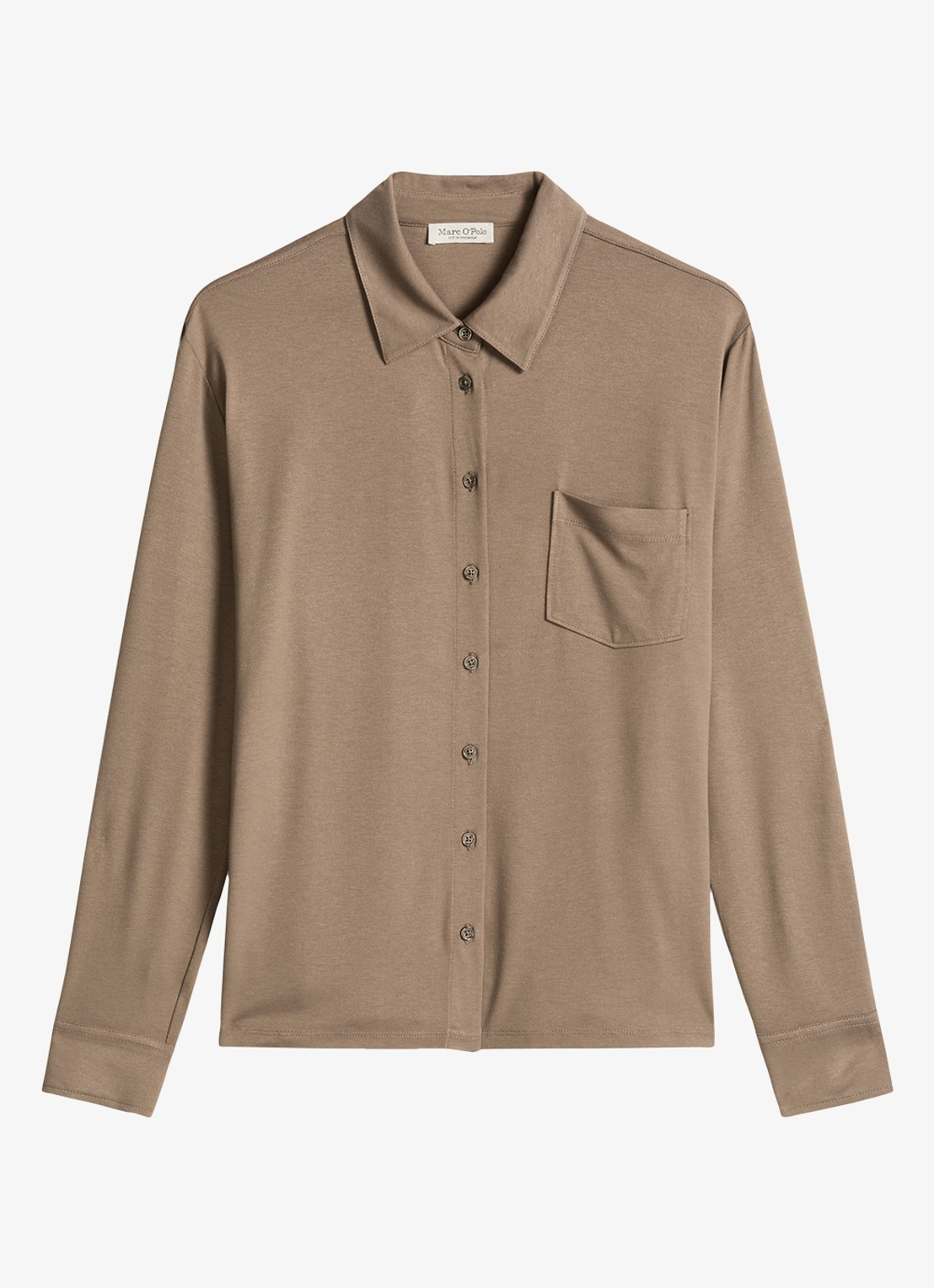 Marc O'Polo Blouse met borstzak - voorkant bruin