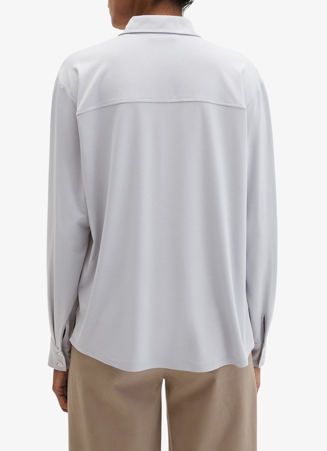 Marc O'Polo Blouse met borstzak - achterkant 3 lichtgrijs