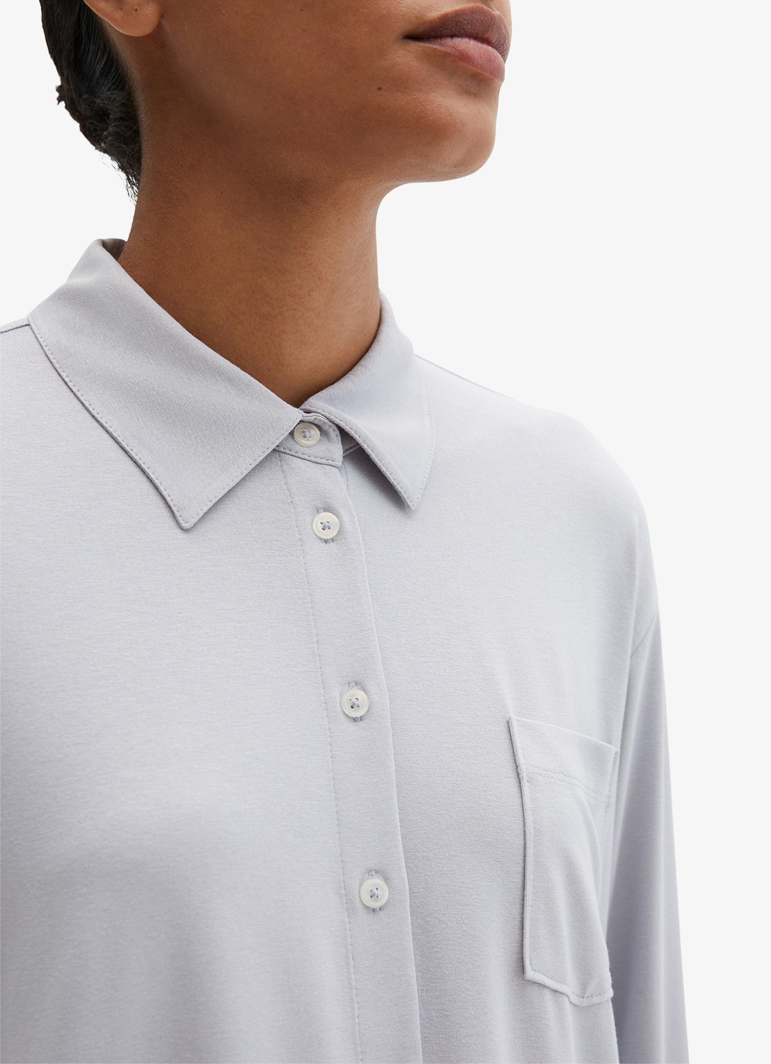 Marc O'Polo Blouse met borstzak - detail 2 lichtgrijs