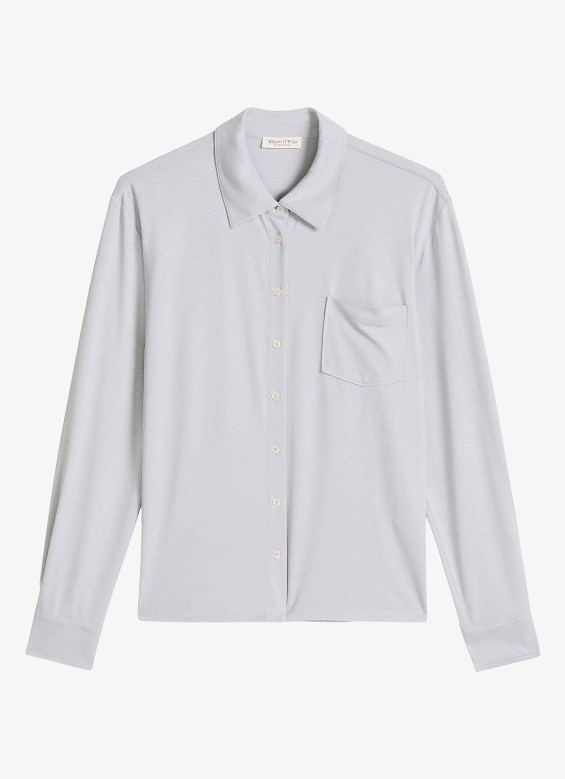 Marc O'Polo Blouse met borstzak - voorkant 4 lichtgrijs