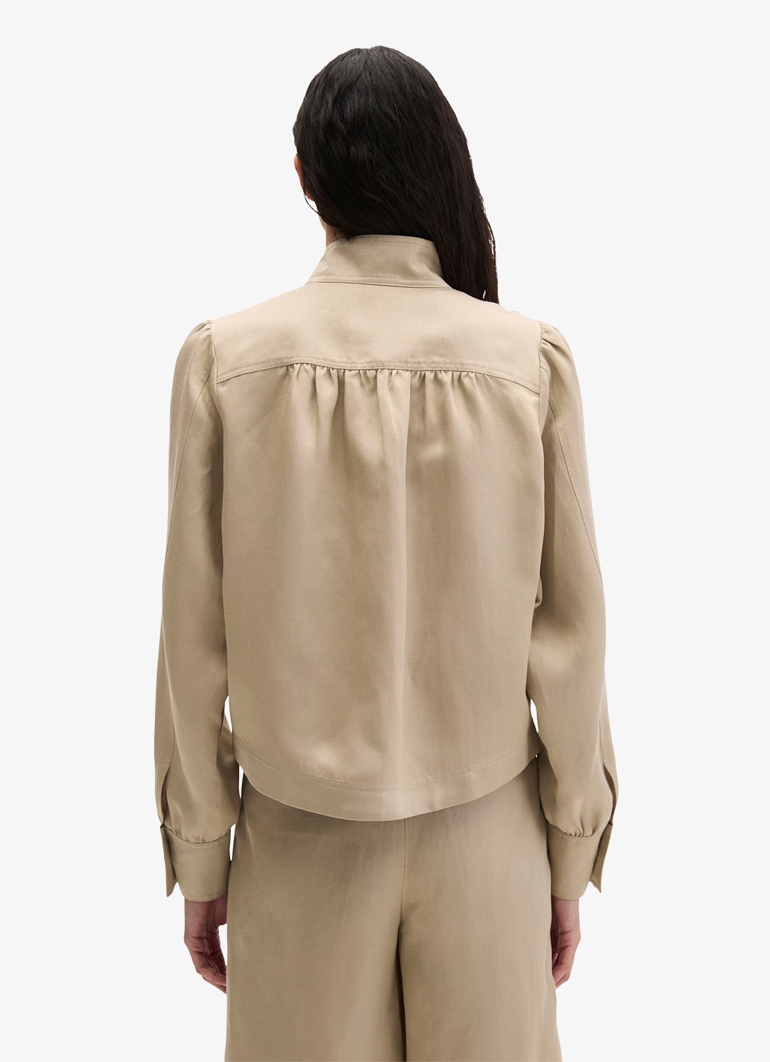 Marc O'Polo Blouse met borstzak - achterkant 3 sandpaper-2326 / beige