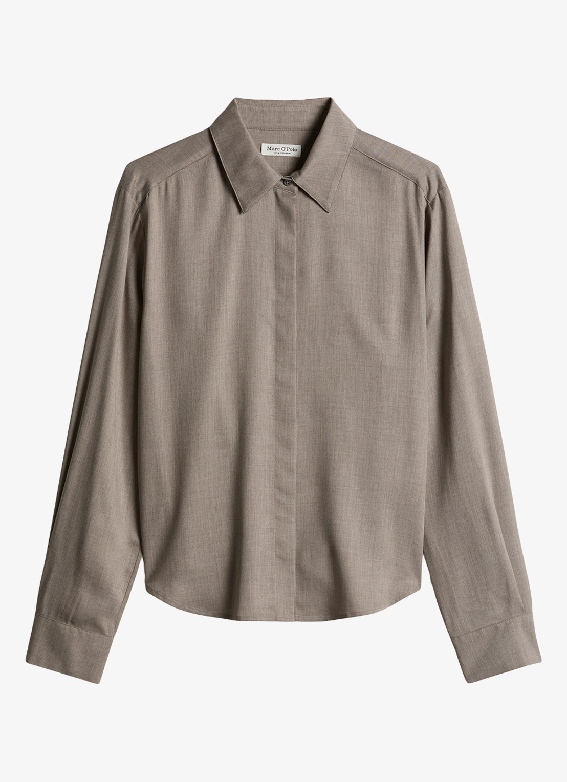 Marc O'Polo Blouse met gemêleerd dessin - voorkant taupe