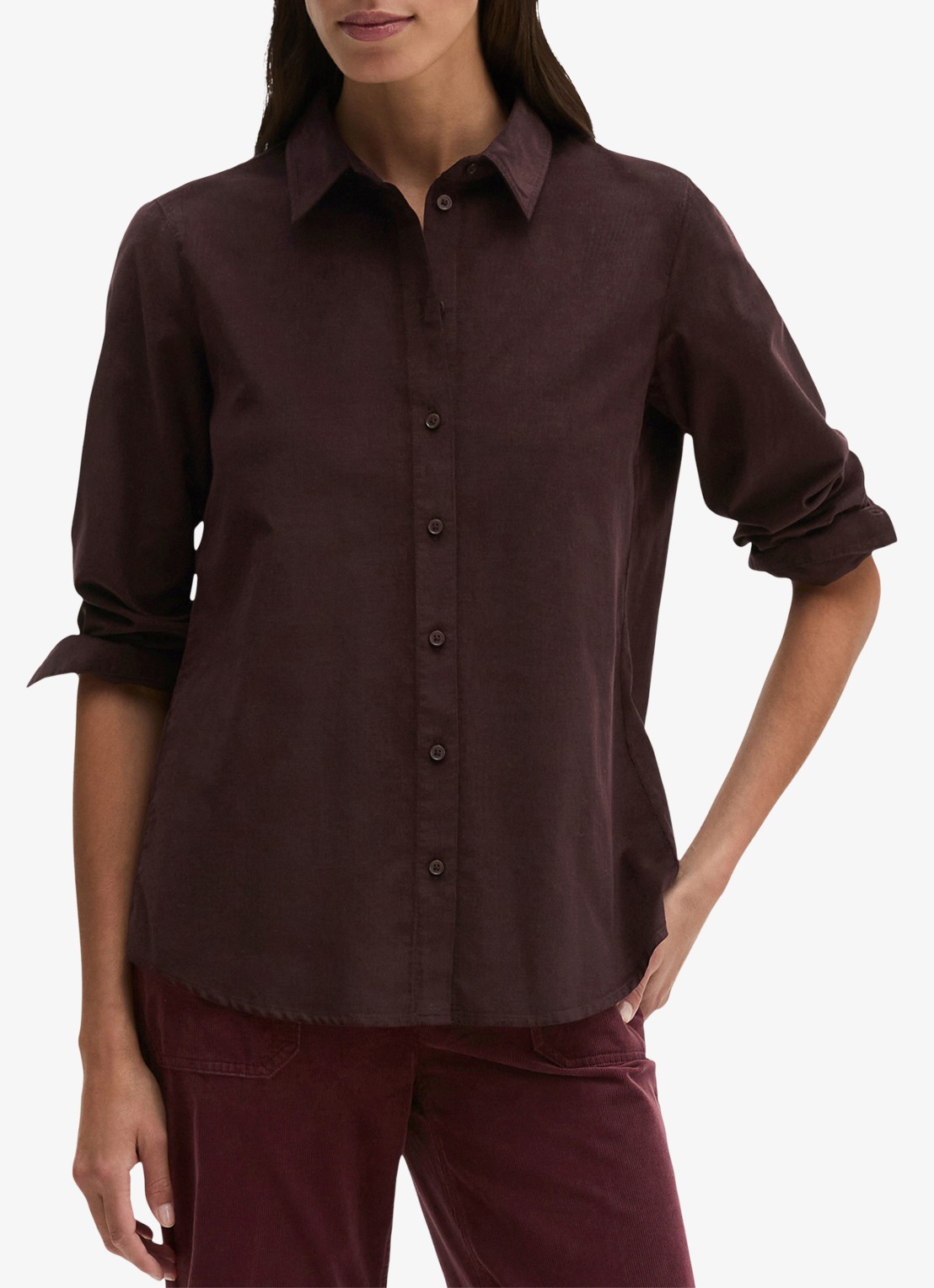 Marc O'Polo Blouse met kraag - detail 3 aubergine