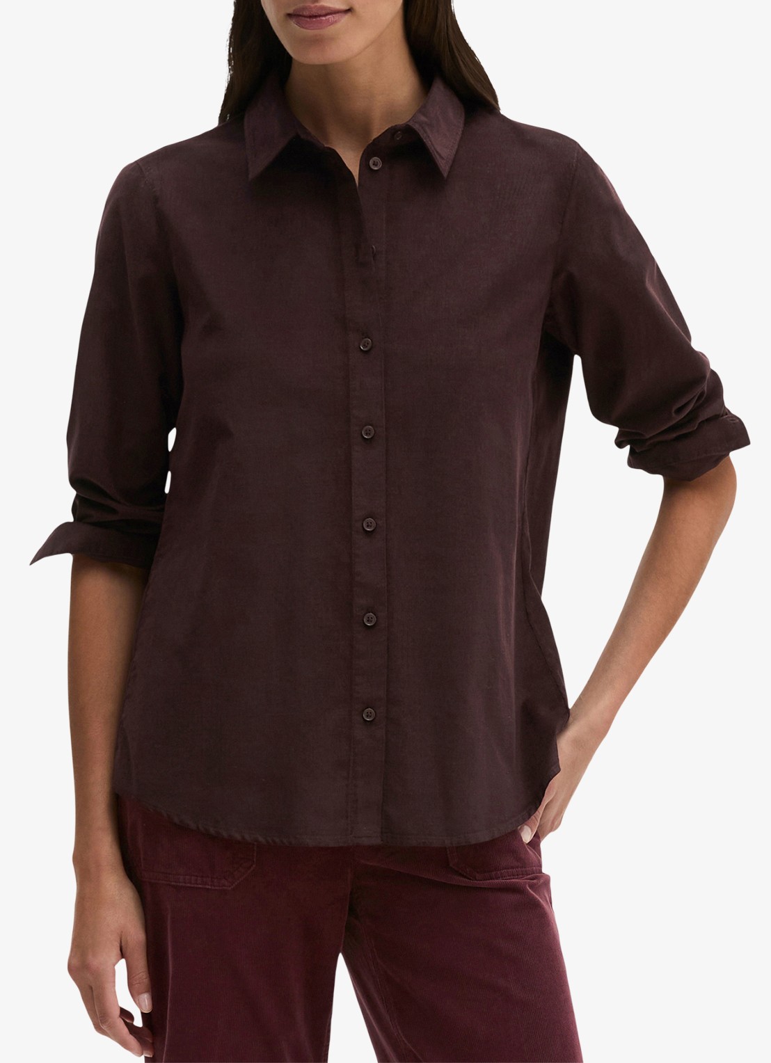 Marc O'Polo Blouse met kraag - detail 4 aubergine