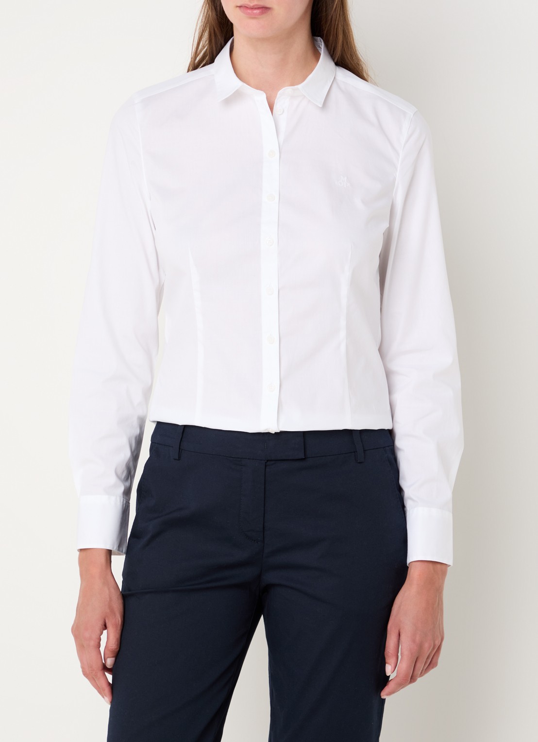 Marc O'Polo Blouse met logo - detail 4 wit