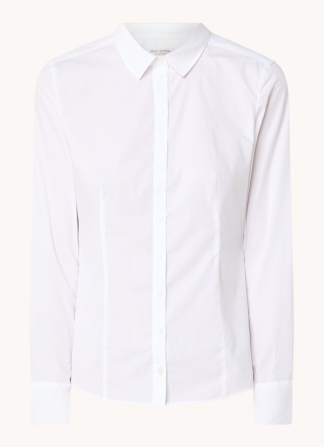 Marc O'Polo Blouse met logo - voorkant 2 wit