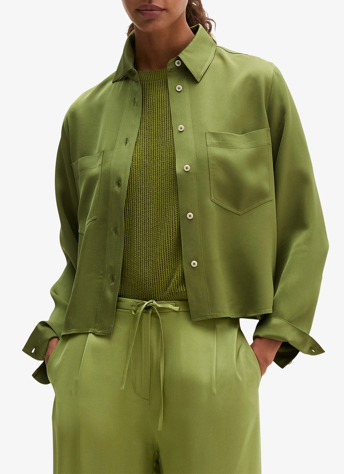 Marc O'Polo Blouse met opgestikte borstzakken  - detail 2 shaded fern / groen